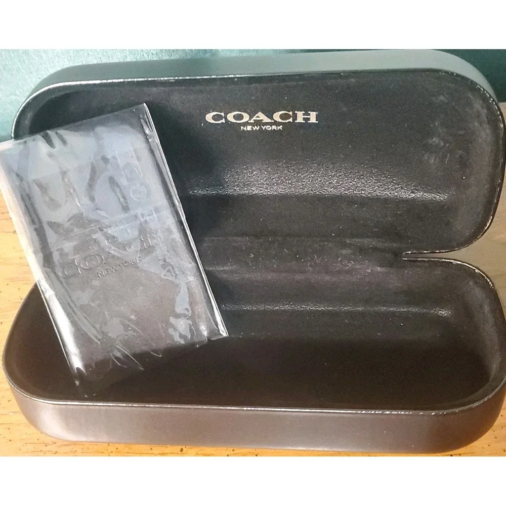 Coach Original Black Sunglasses eyeglass Case Hard Clamshell with cleaning cloth
